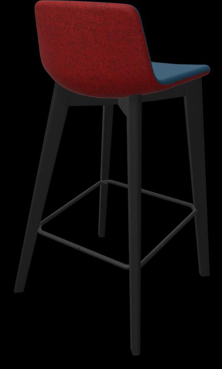 Blau, Schwarz, rot melange, Esche gebeizt schwarz