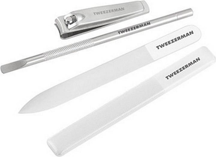 Produktbild Tweezerman Studio Collection Glass Manicure Set 4-Piece Nail Care Set Silver White 4207-R