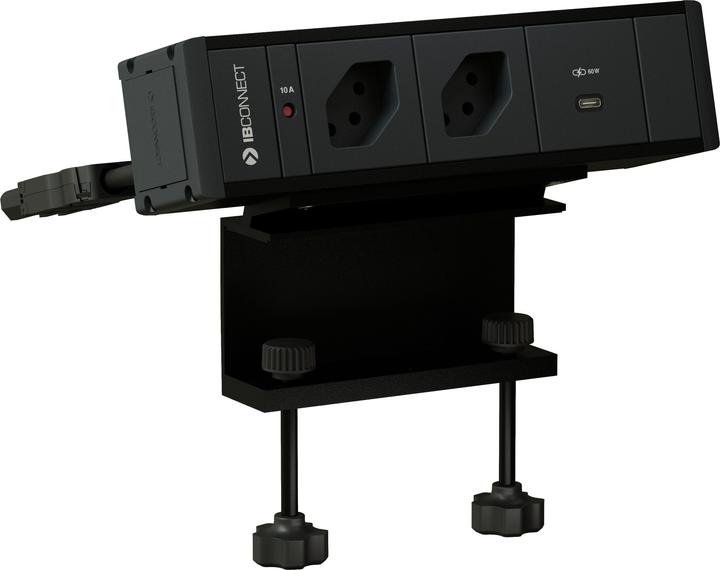 Image du produit IB Connect CUBO T bloc de prises noir 2x type 13 1x USB-C 60W (2x, Type 13)