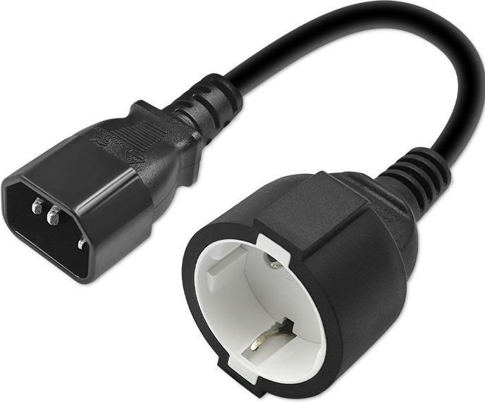 Actual product image Qoltec Adapter IEC 320 C14 SCHUKO 0.15M (C14, CEE 7/4, CEE 7/7)