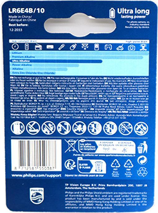 Produktbild Philips Ultra Alkalibatterie AA Lr6 4 Einheit (4 Stk., AA)
