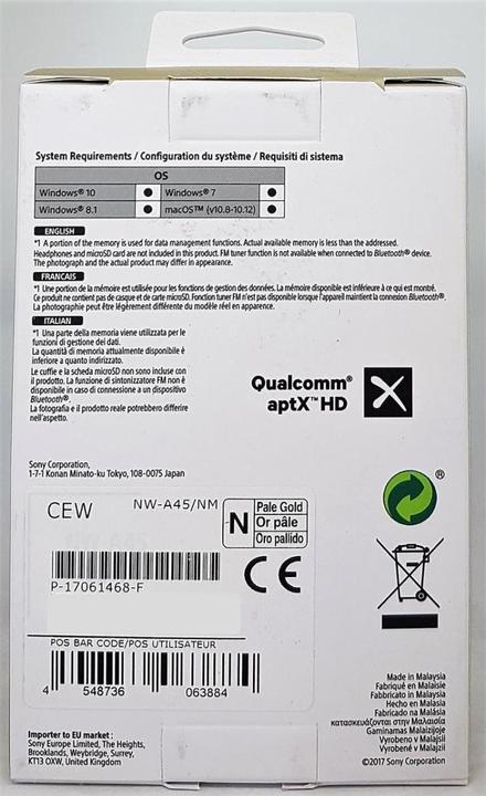 Actual product image Sony Nw-A45 (16 GB)