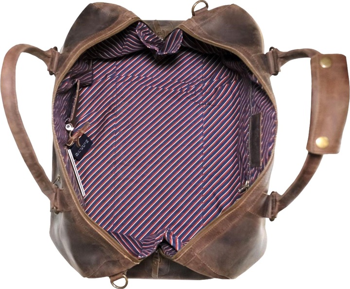 Produktbild Buckle & Seam Leder Weekender Willow Braun / Stripe (37 l, Handgepäck (bis 50l))