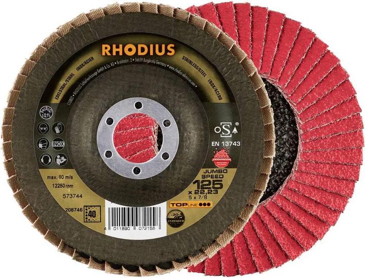 Image du produit Rhodius Disque de ponçage À lamelles ÉLARGI Jumbo SPEED 125 x 22.23 mm K40 inox oblique (40)