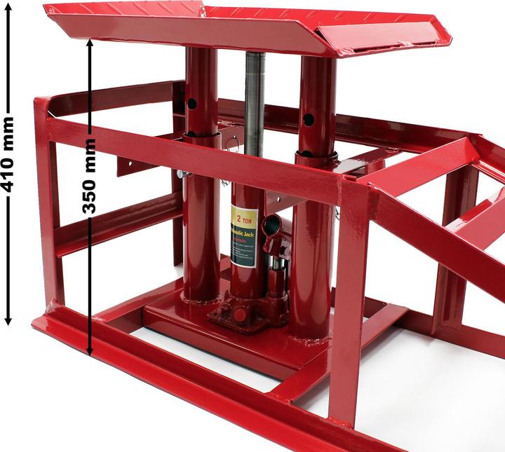Produktbild Wiltec Auffahrrampe hydraulischer Wagenheber 2000kg höhenverstellbar Reifenbreite 225mm