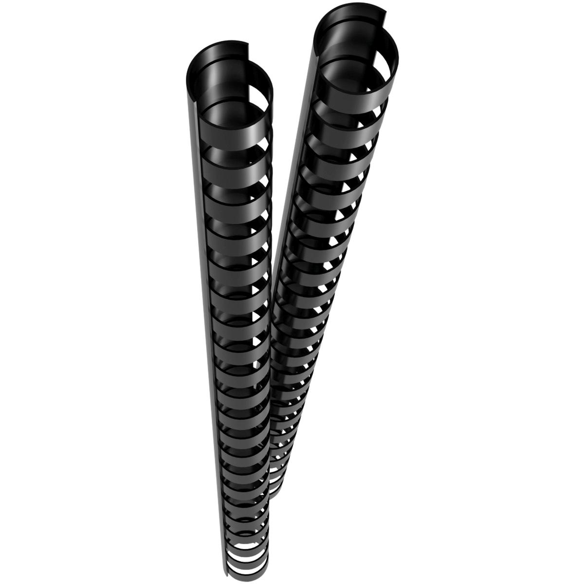 Genie, Bindegerät Zubehör, 12373 Plastikbinderücken (DIN A4 Format geeignet für alle Bindegeräte 12 mm) 25 Stück schwar