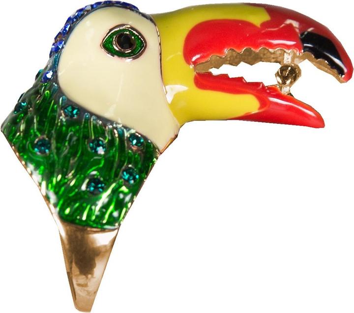 Image du produit Uzurii Anneau vert Amazon Toucan (Taille unique, Argent 925)