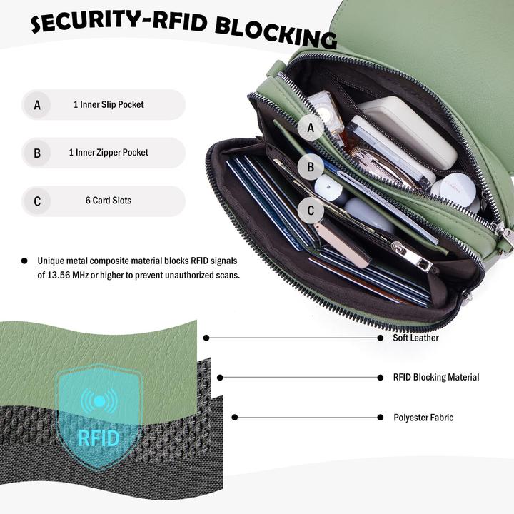 Produktbild Only-Bags.Store Handy Umhängetasche, Vegan Leder Crossbody Bag Umhängetasche mit verstellbarem abnehmbarem breitem