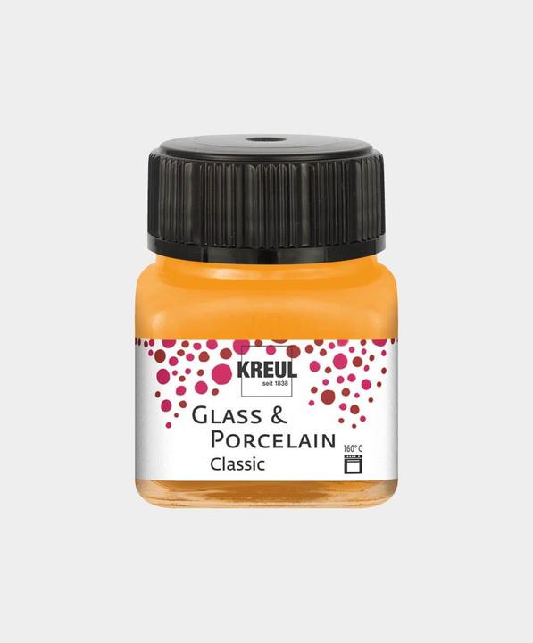 Image du produit Kreul 16203 - Verre & Porcelaine Classic orange, en pot de 20 ml, peinture brillante pour verre et (Orange, 20 ml)