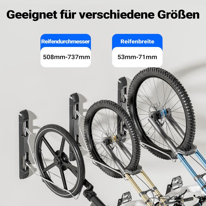 Actual product image Wiltec Bicycle wall mount 11.8x63.8x58.3cm up to 35kg Bicycle mount