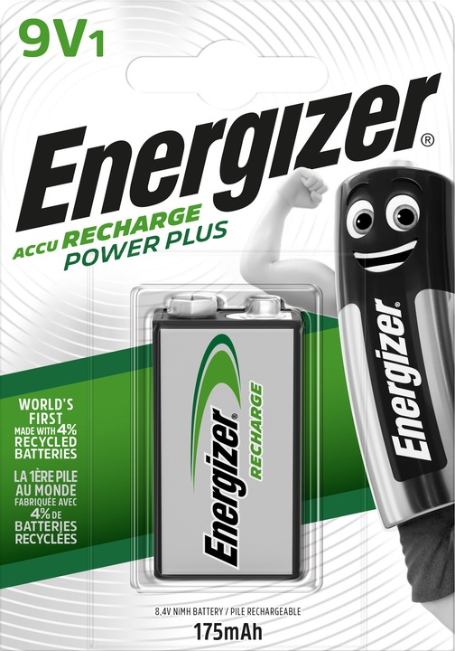Actual product image Energizer Recharge Power Plus (1 pcs., 9V Block, 175 mAh)
