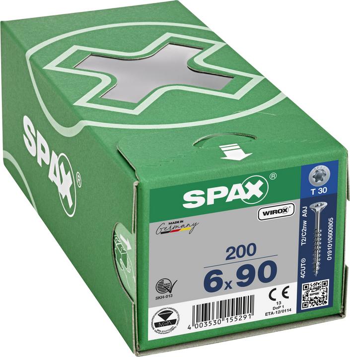 Produktbild Spax Spanplattenschrauben SK T30 6,0x90 mm (200 Schrauben pro Stück)