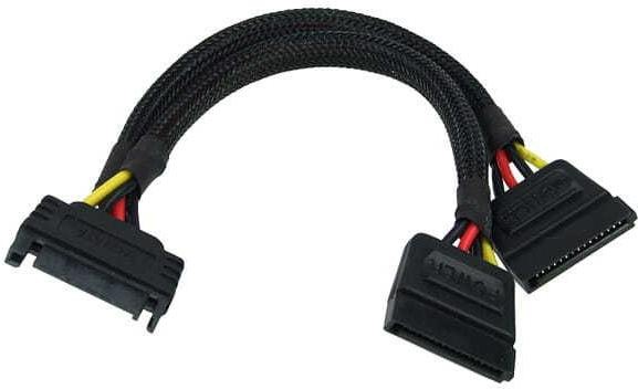 Produktbild Phobya SATA Strom Y-Kabel SATA Buchse an 2x SATA Stecker 15cm Sc