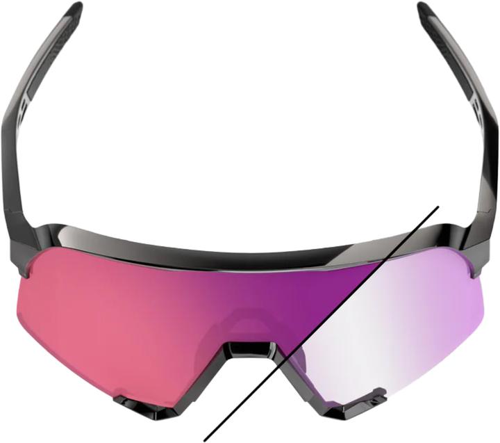 Immagine prodotto 100% S3 Gloss Black - Purple Flash Mirror Photochromic Lens (Nero, Nero lucido, Specchio Flash Viola Fotocromatico)