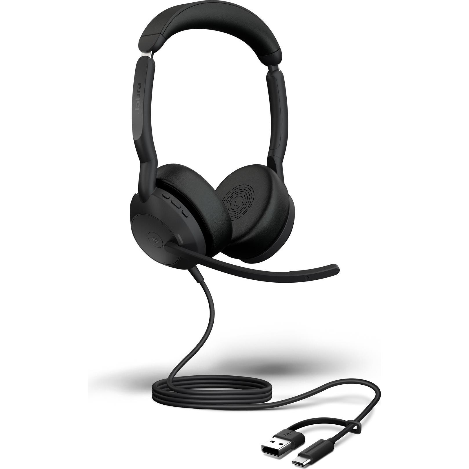Jabra Evolve2 50 (Kabelgebunden, USB-A), Office Headset, Schwarz