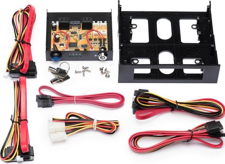 Actual product image Exsys EX-3465, Switch from 1 SATA to 4 SATA hard disks