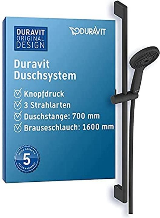 Produktbild Duravit Brauseset schwarz matt (3 Strahlarten, 14 l/min)
