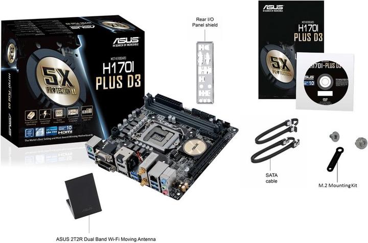 Produktbild ASUS H170I-Plus D3 (LGA 1151, Intel H170, Mini-ITX)