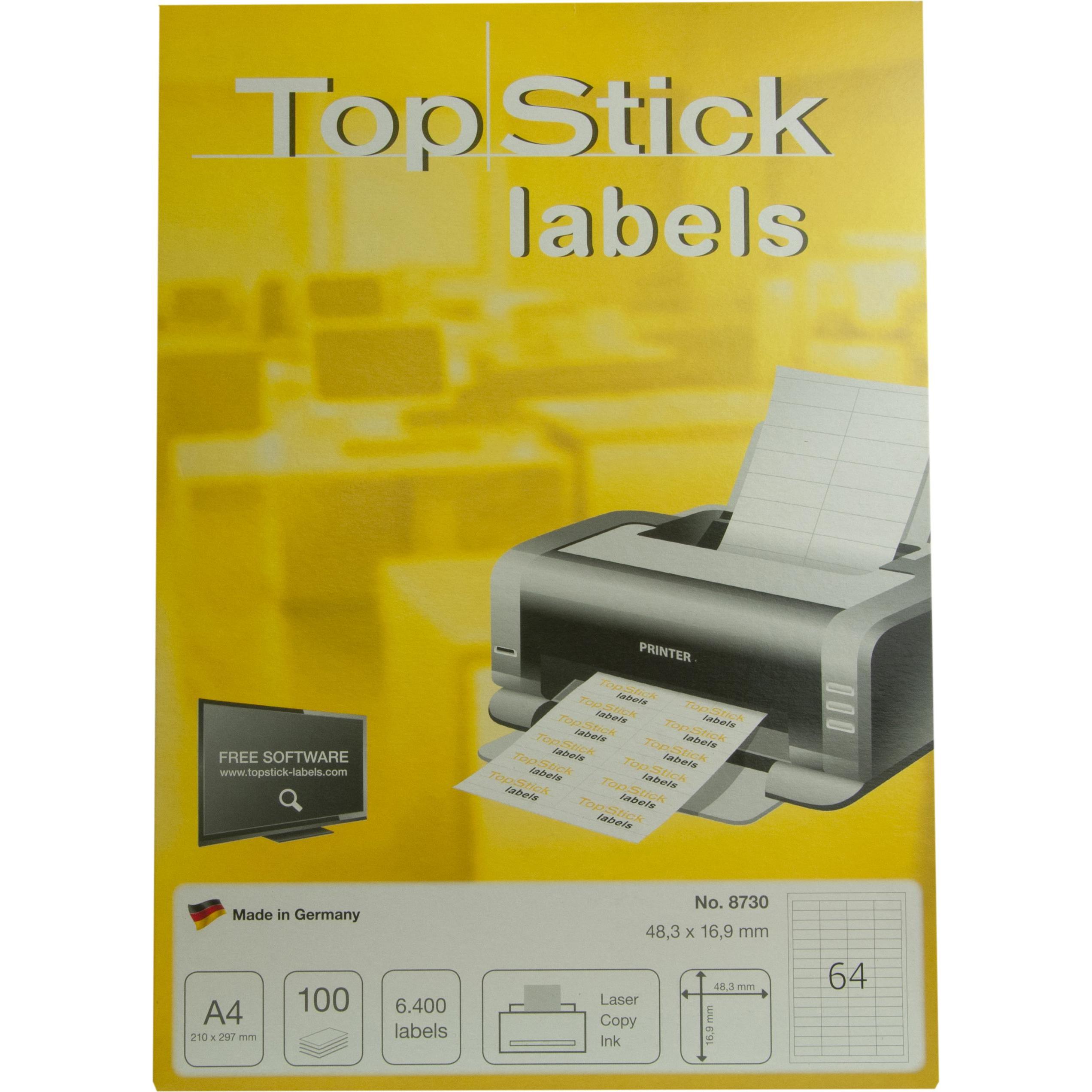 TopStick, Etiketten, TOP STICK Universal-Etiketten, 48,3 x 16,9 mm, weiá