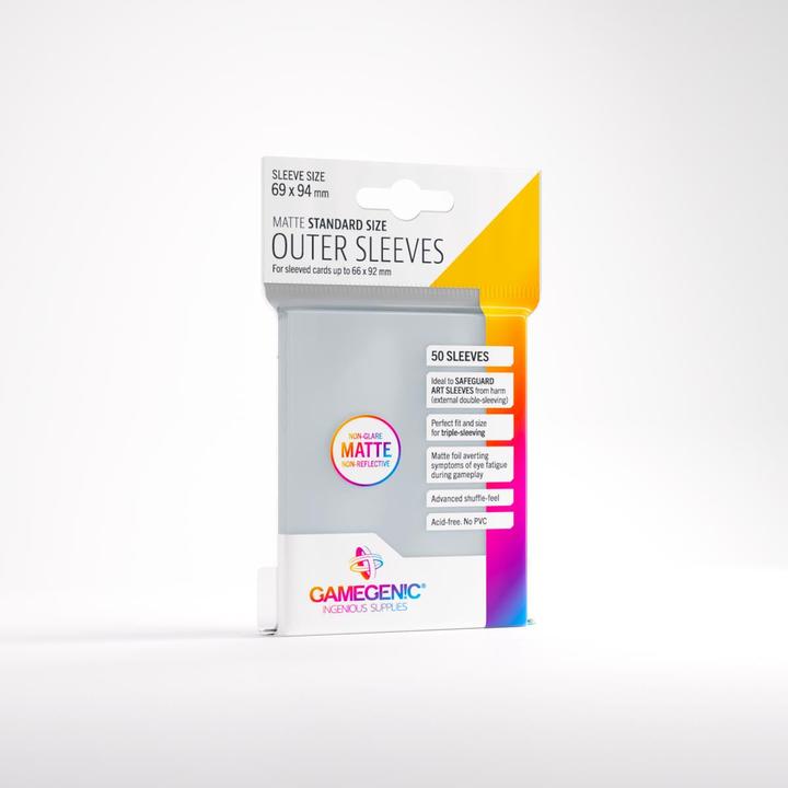 Actual product image Gamegenic GGS10129 - Outer Sleeves Matte Standard Size (single pack), 50 pieces