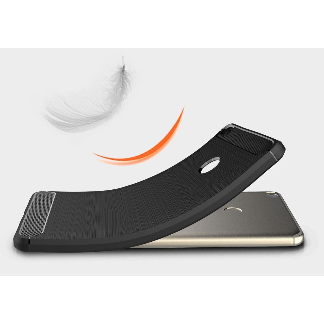 Thumbnail - Screenguard Xiaomi Mi Max 2 Hülle Carbon Brushed Soft TPU (Xiaomi Mi Max 2), Smartphone Hülle, Schwarz