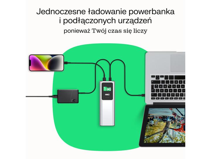 Actual product image GreenCell Powerbank PowerPlay Ultra 25200mAh Schnelles Laden 140W 2x USB-C PD 1x USB-A (25200 mAh, 140 W)
