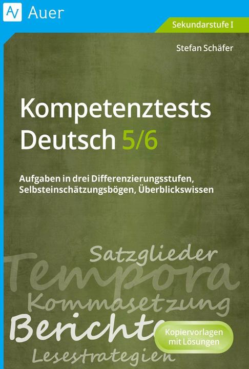 Produktbild Kompetenztests Deutsch 5-6 (Deutsch, Stefan Schäfer, 2013)