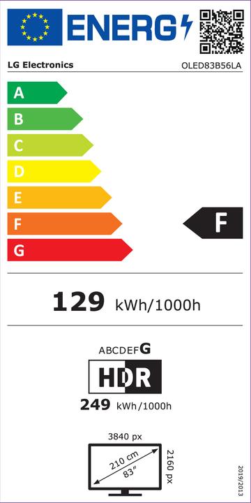Energie-Label LG OLED83B56LA (83", B5, OLED, 4K, 2025)