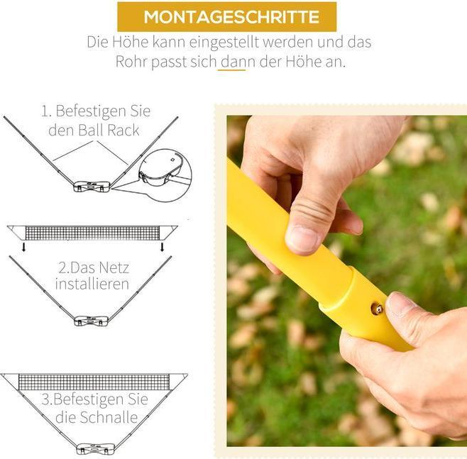Image du produit Swisshandel24 Filet de badminton avec support, support de filet de badminton, support de filet portable, filet de