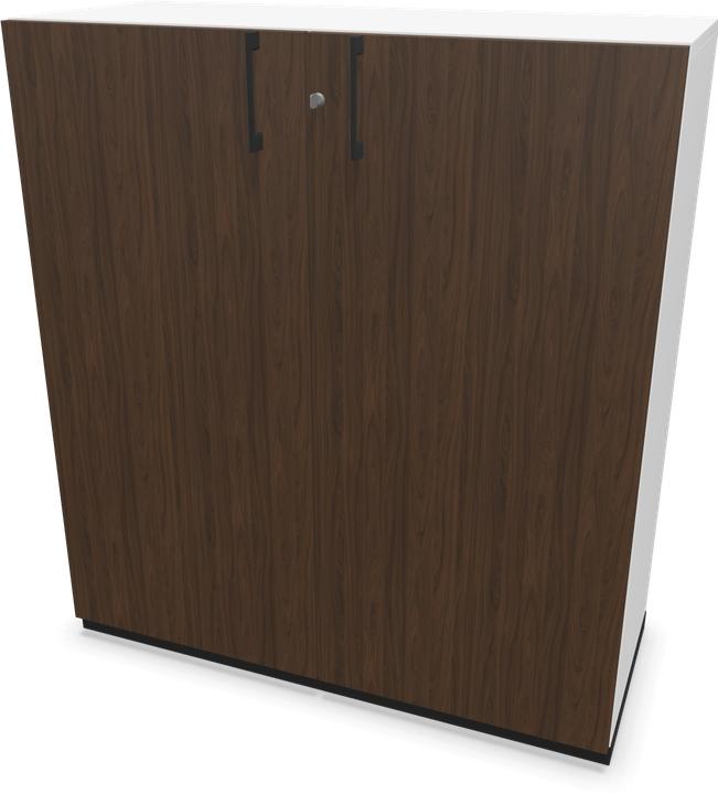 Bianco, Decoro in noce scuro con struttura, Nero