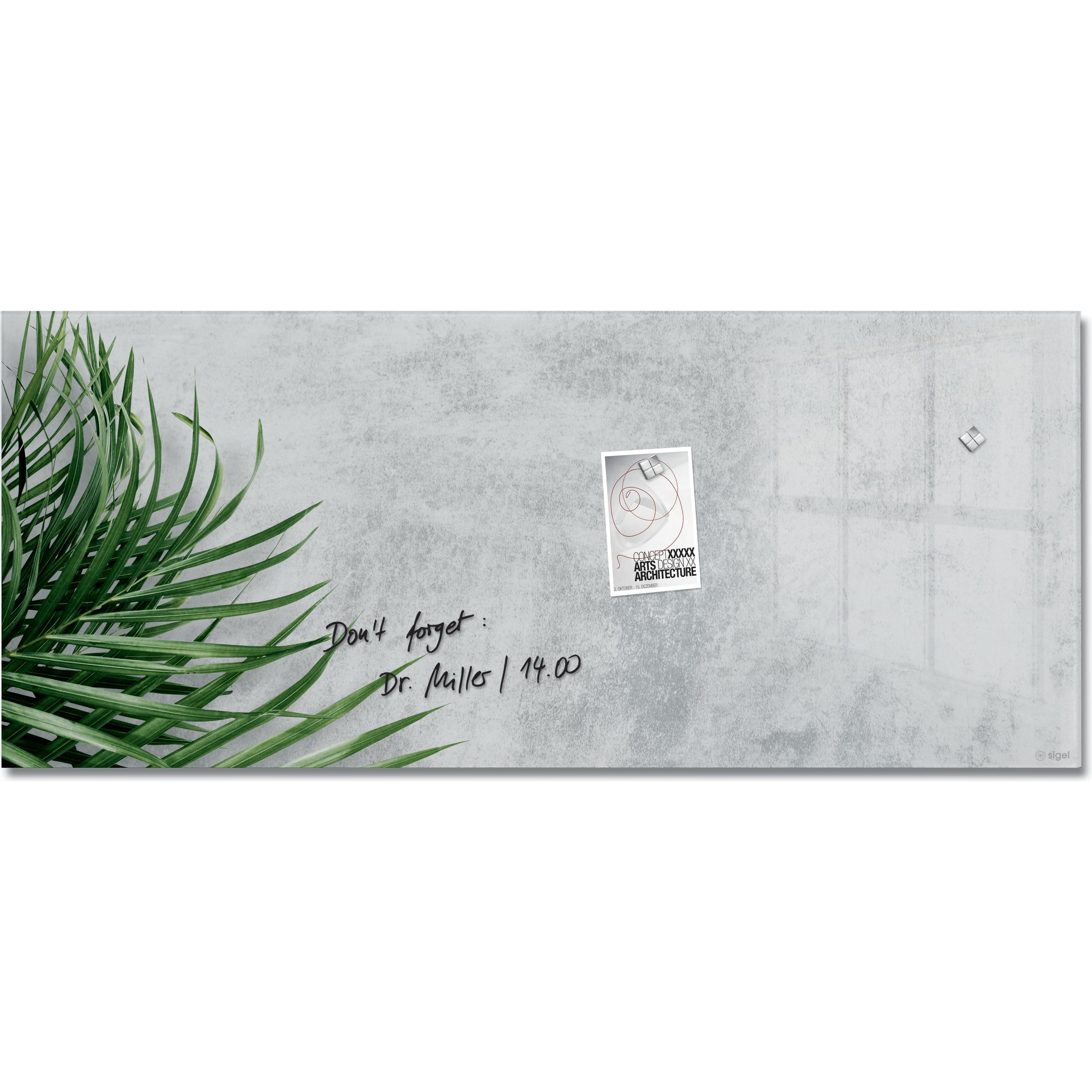 Sigel, Pinnwand, Glas-Magnetboard Artverum mit Design (Magnettafel, 130 x 55 cm)