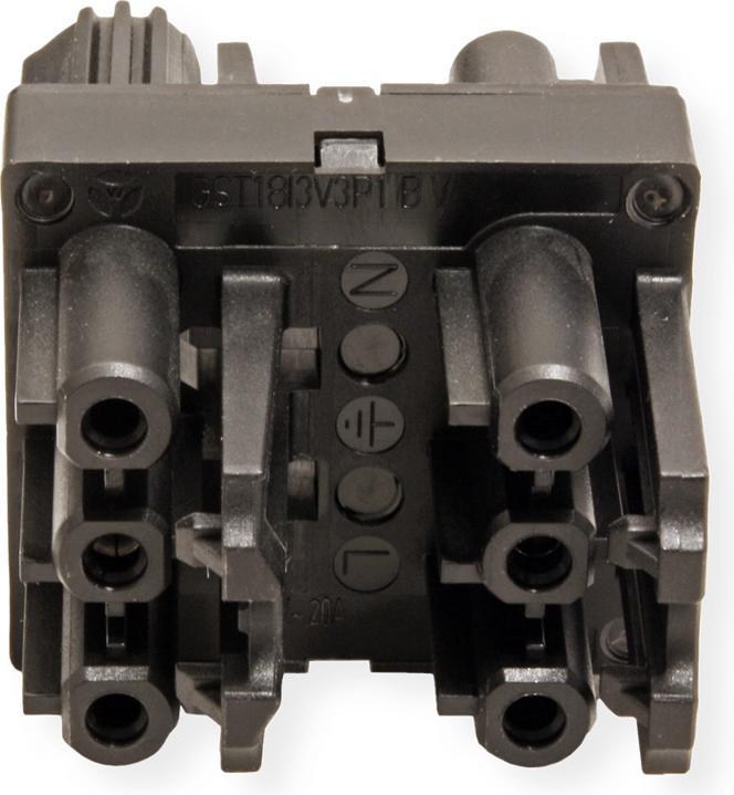 Produktbild Bachmann distribution block WIELAND GST18 1xIn/3xOut with locking lugs black