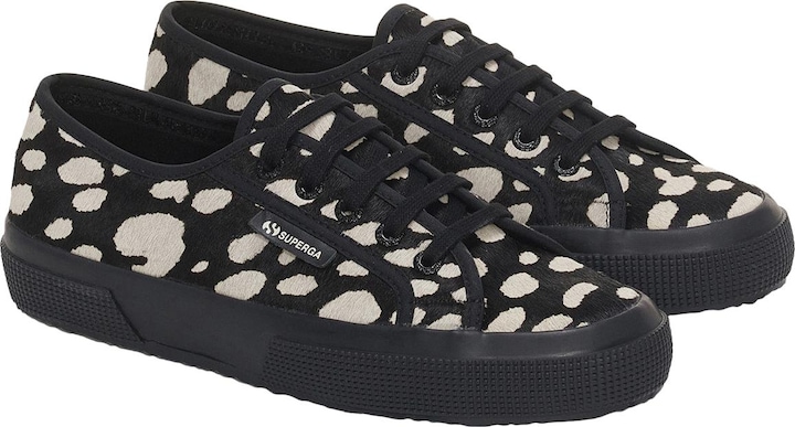 Actual product image Superga Womens/Ladies 2750 Dalmatian Print Cowhide Leather Trainers (38.5)