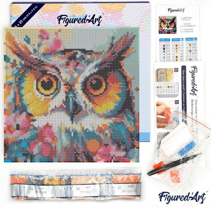 Produktbild Figured'Art Mini Malen nach Zahlen mit Rahmen - Eule