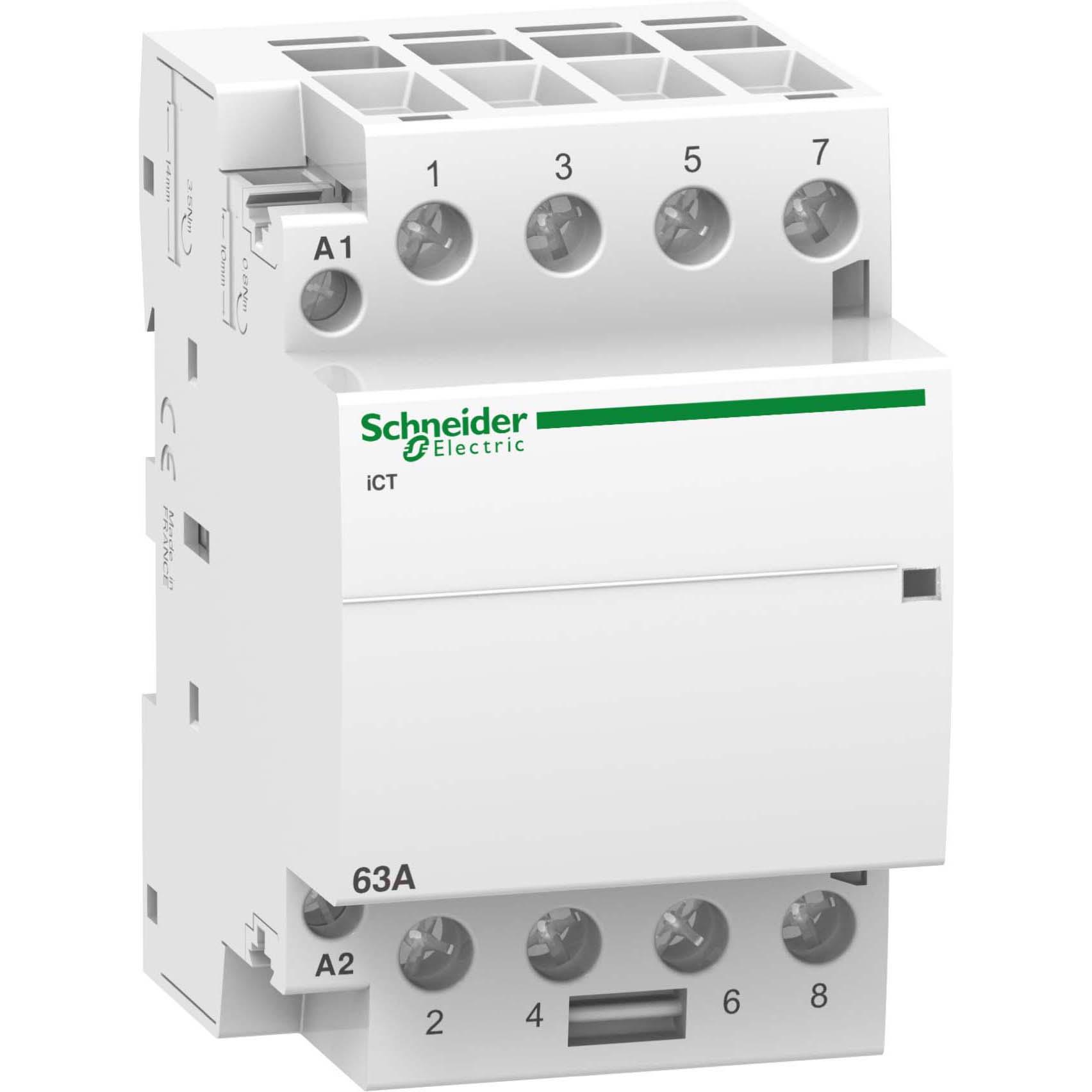 Schneider Electric Acti9 iCT Contactor 63A 4NO 220/240Vac, Automatisierung