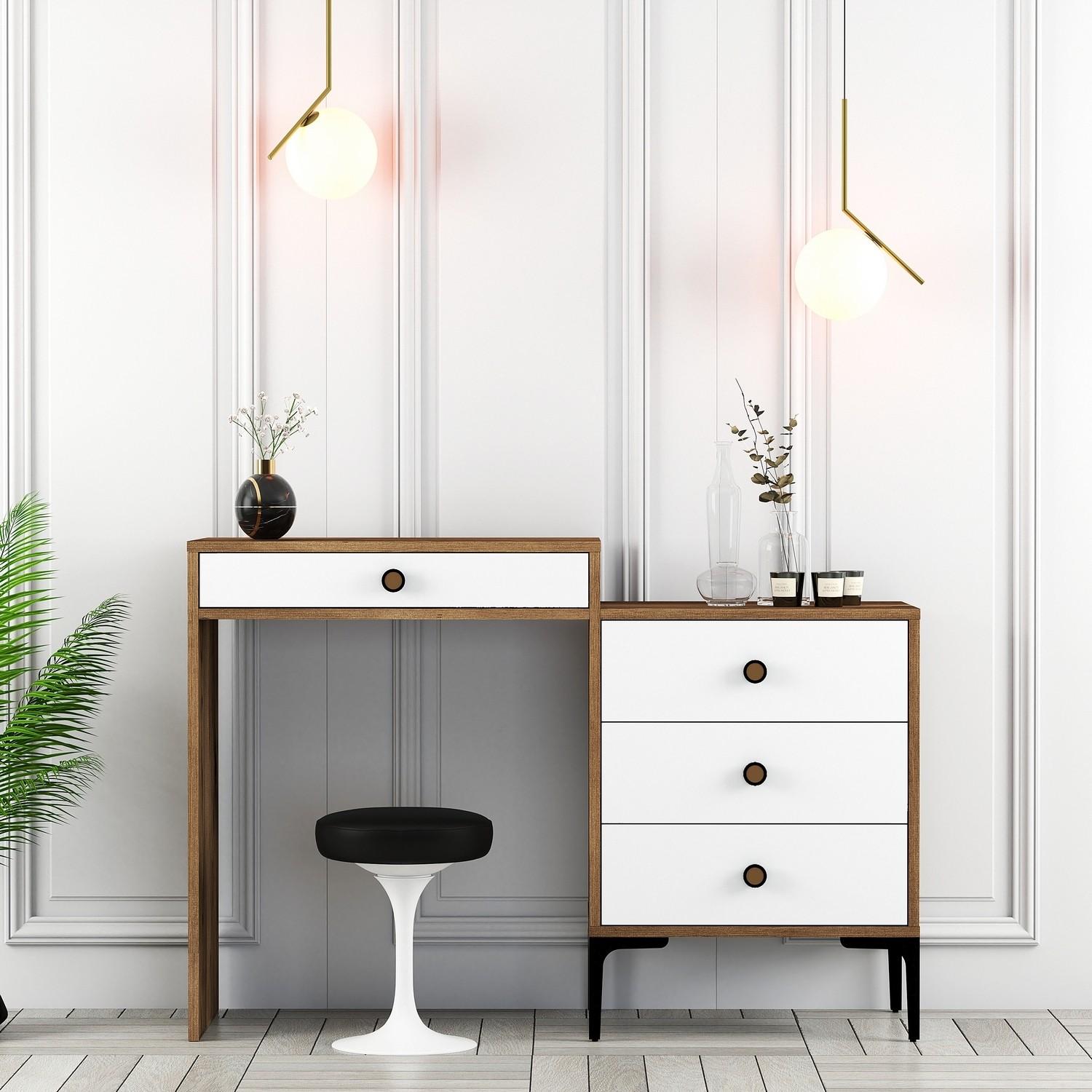 Thumbnail - Hanah Home, Schminktisch, Agathe (124 x 40 x 85 cm)