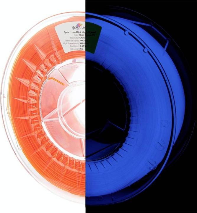 Actual product image Filament - PLA Premium High Speed - NEON ORANGE UV - 1.75mm - 1kg (PLA, 1.75 mm, 1000 g)