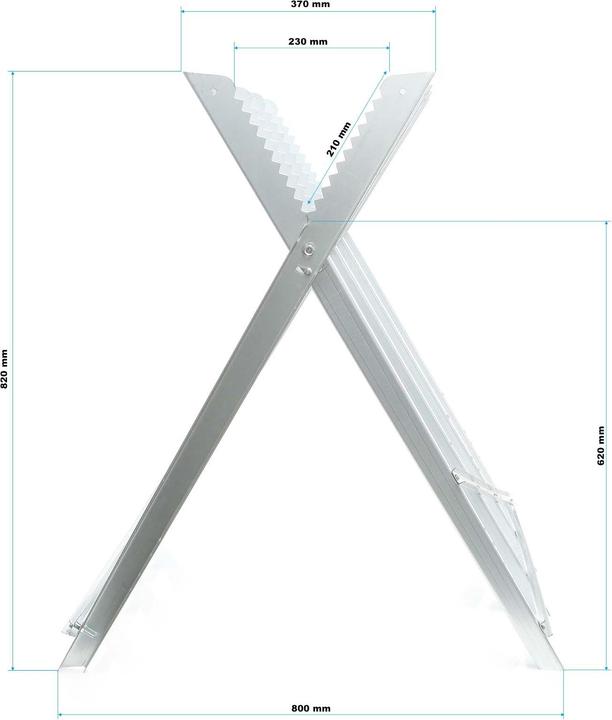 Actual product image Wiltec XPOtool sawhorse foldable 4 log holders galvanised Wood sawhorse Sawing aid toothing (80 cm, 81 cm)