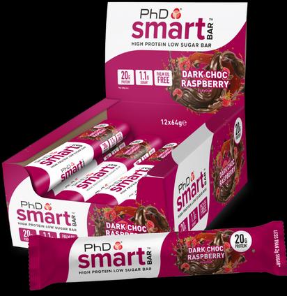 Produktbild PhD Nutrition Smart Bar (Himbeere, Schwarze Schokolade, 12 Stk., 768 g)