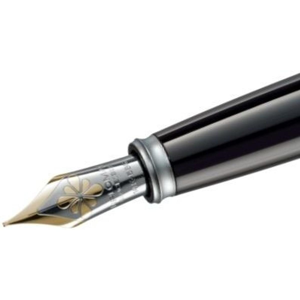 Diplomat, Schreibstifte, Federaggregat matt verchromte Beschläge mit Goldfeder 14kt bi-color Excellence A2 Breite F (Bi-...