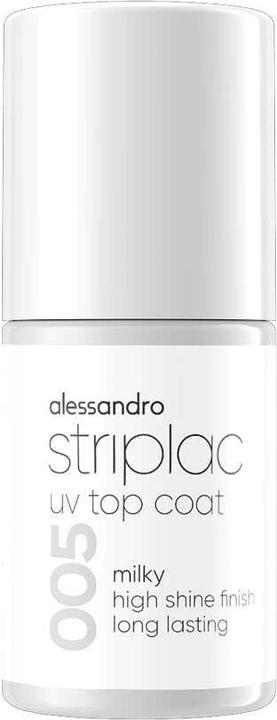 Alessandro International Striplac UV Top Coat Milky 6.5 ml (Transparent, UV gel varnish)