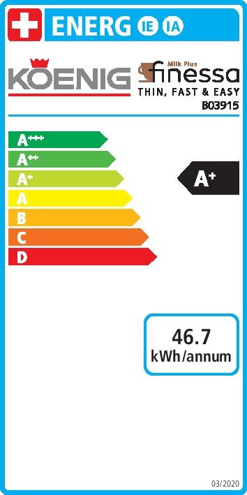 Energie-Label Koenig Finessa Milk Plus