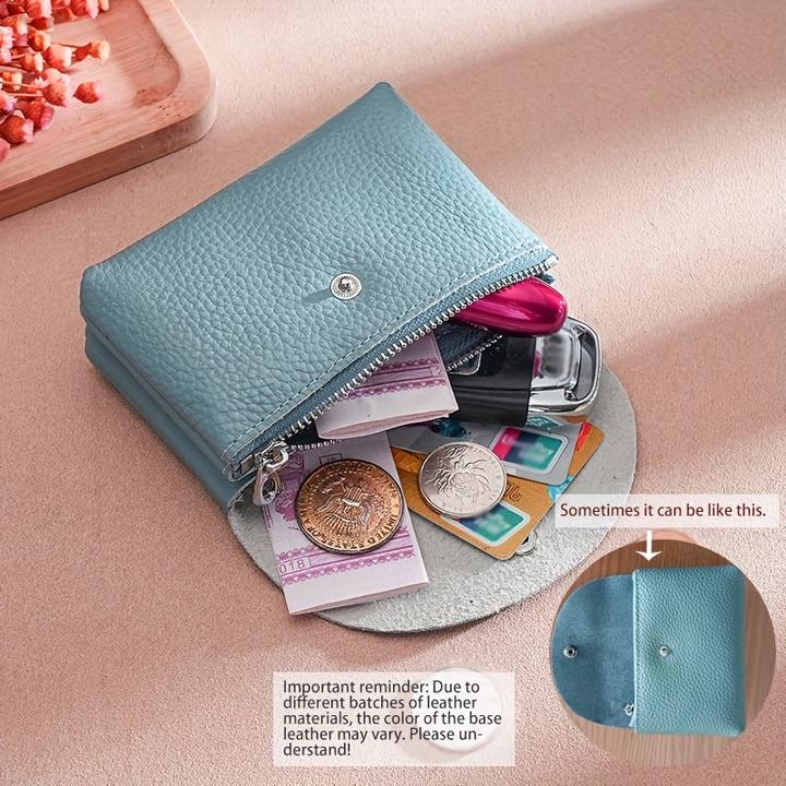 Produktbild Only-Bags.Store Mini Vintage Vegane Geldbörse, Echtleder-Kartenetui, tragbarer Kartenhalter und Portemonnaie für