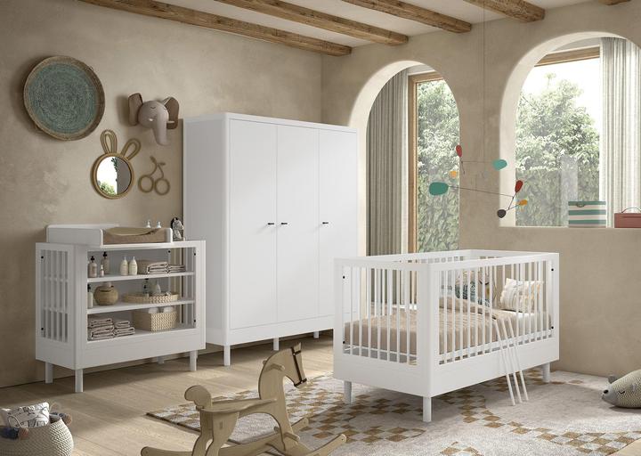 Produktbild Vipack Babyzimmer Forrest Buche 4-teilig Set D (Kinderkleiderschrank, Babybett, Wickelkommode)