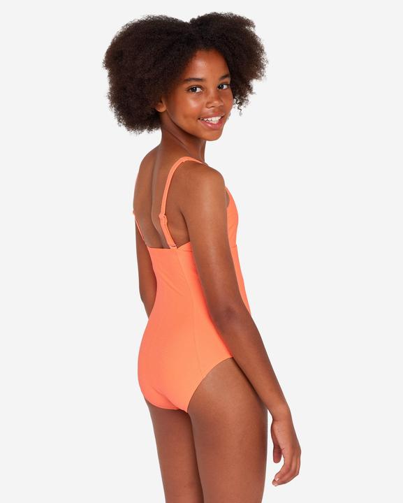Actual product image Olaian Badeanzug Mädchen strukturiert verstellbar 500 Elea rosarot (140)