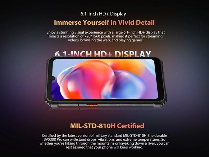 Actual product image Blackview BV5300 Pro (64 GB, Black, Green, 6.10", Dual SIM, 4G)