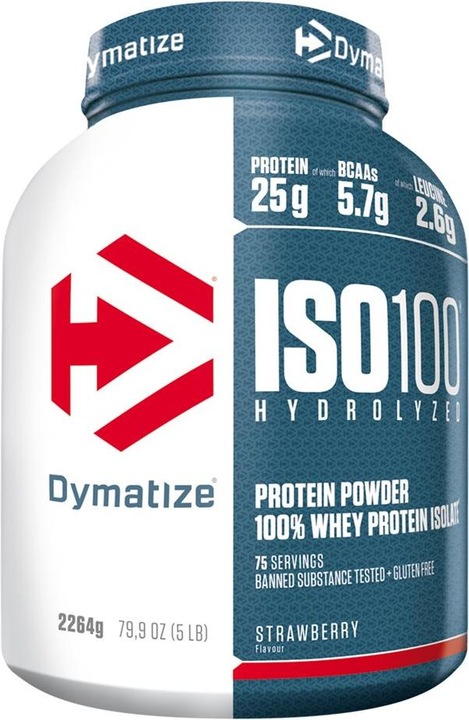 Actual product image Dymatize ISO 100 Hydrolyzed (Strawberry, 1 pcs., 2264 g)