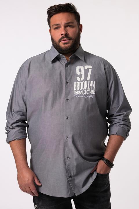 Produktbild Men+ Hemd, Langarm, Kentkragen, Brust-Print, Comfort Fit (3XL)