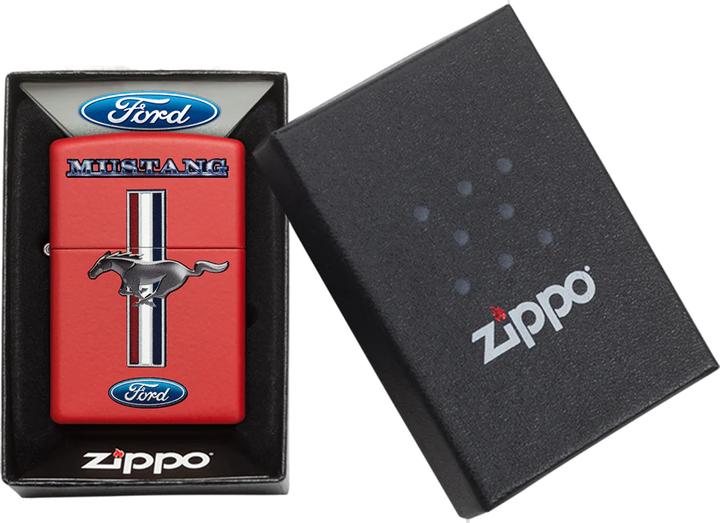 Actual product image Zippo Ford Mustang Red Matte