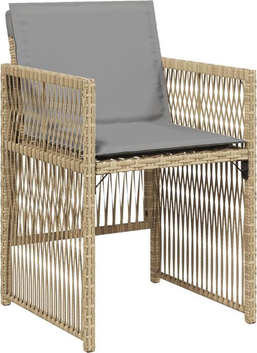 Actual product image VidaXL Garden furniture dining set garden set 11 pcs. beige mix poly rattan (165 cm)